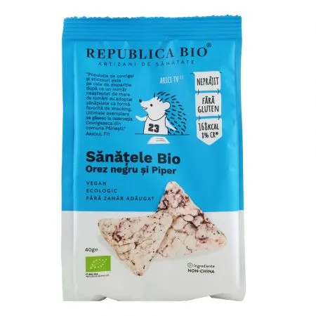 Sanatele Bio cu orez negru si piper, fara gluten, 40 g, Republica Bio