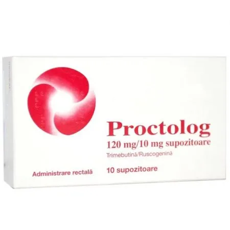 Proctolog, 120 mg/10 mg, 10 supozitoare, Pfizer