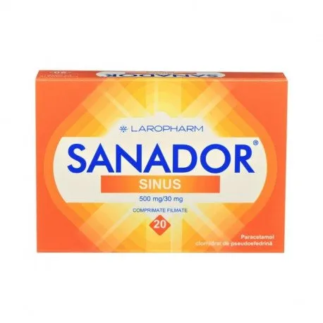 Sanador Sinus 500 mg/ 30 mg, 20 comprimate filmate