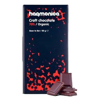 Ciocolata neagra 70% cacao Bio, 80g, Harmonica
