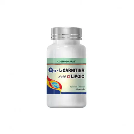 Cosmopharm Q10+L-Carnitina si Acid Lipoic, 30 capsule