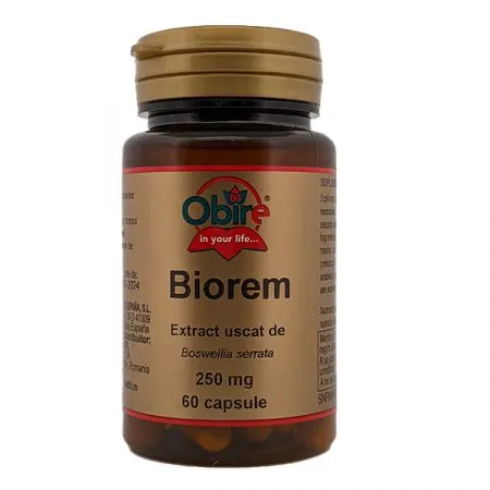 Biorem, Extract uscat de Boswellia serrata 250 mg, 60 capsule, Obire