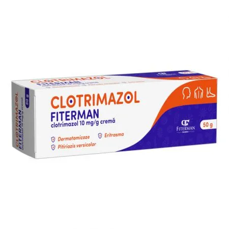 Clotrimazol crema, 10 mg/g, 50 g, Fiterman