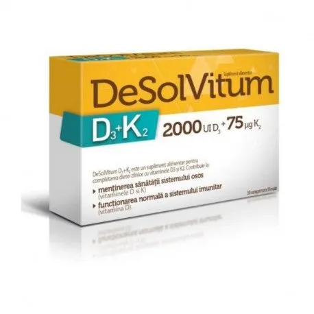 Desolvitum D3+K2, 30 comprimate filmate
