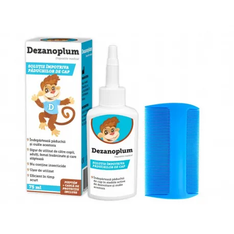 Dezanoplum solutie impotriva paduchilor de cap, 75 ml
