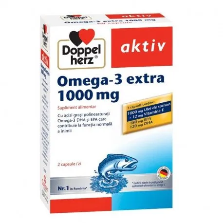 Doppelherz Aktiv Ulei de Somon-Omega 3 Extra 1000 mg, 60 capsule