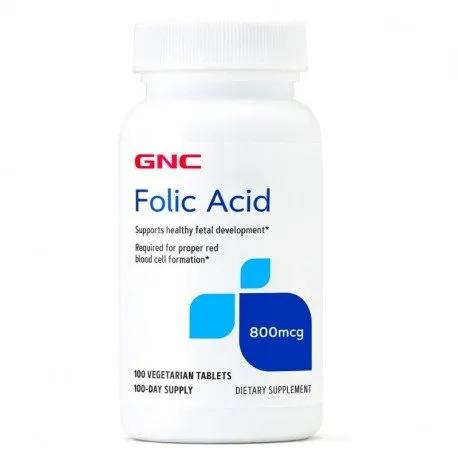 GNC Acid folic 800 mcg , pentru sarcina sanatoasa, 100 tablete