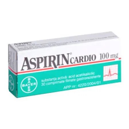Aspirin Cardio, 100 mg, 30 comprimate gastrorezistente, Bayer