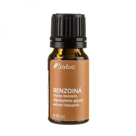 BENZOINA, ulei esential extract balsamic ( styrax benzoin, dipropylene glycol), 10 ml, Sabio