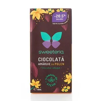 Ciocolata amaruie cu 70% polen, 100g, Sweeteria