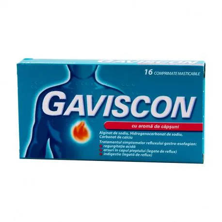 Gaviscon cu aroma de capsuni x 16 comprimate masticabile