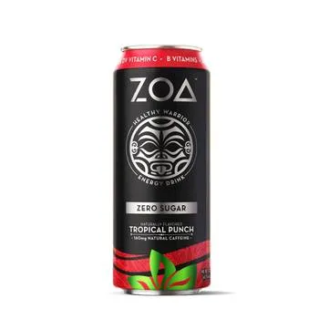 Bautura energizanta zero zahar cu aroma de fructe tropicale, 473ml, GNC ZOA Energy Drink