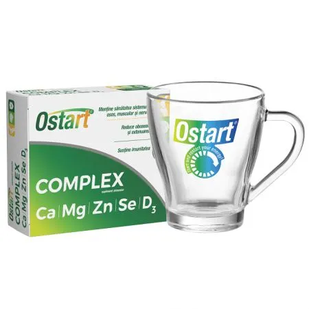 Ostart Complex Ca + Mg + Zn + Se + D3, 30 comprimate + cana, Fiterman, Fiterman
