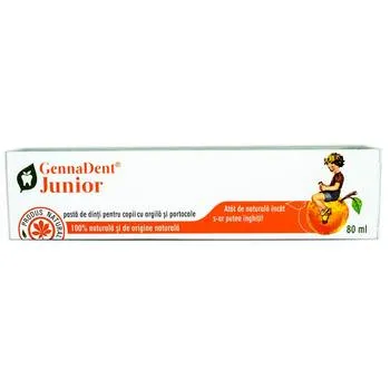 Pasta de dinti cu portocale GennaDent Junior, 80ml, VivaNatura