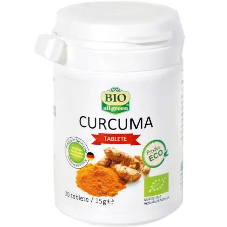 Curcuma bio, 30 tablete, Bio All Green