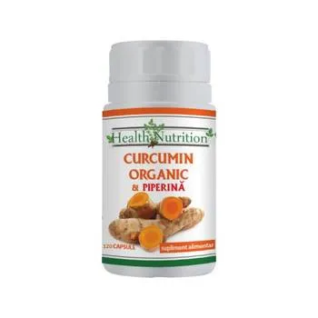 Curcumin Organic + Piperina, 60 capsule, Health Nutrition
