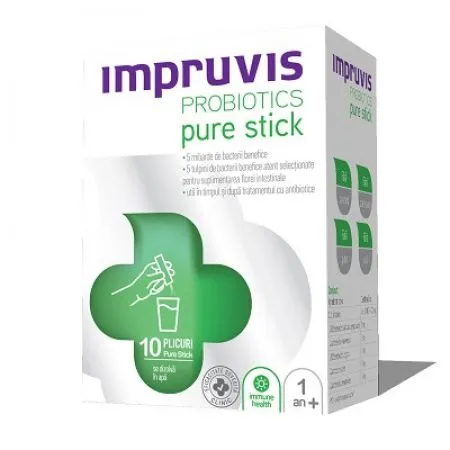 Impruvis Probiotics Pure Stick, 10 plicuri, Bifodan