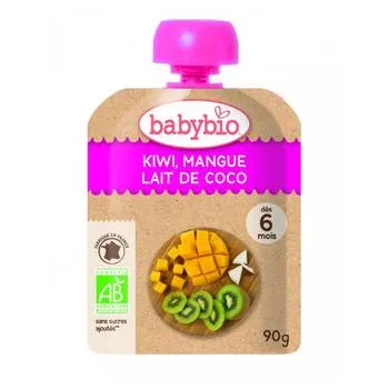 Piure de kiwi, mango si cocos Bio, 90g, BabyBio
