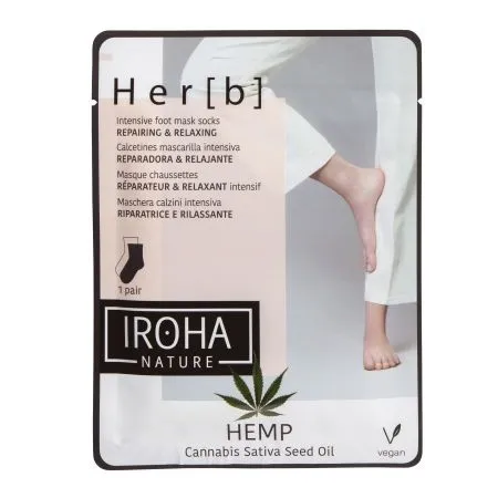 Masca-soseta reparatoare si relaxanta pentru picioare si unghii Herb, 2 x 8 g, Iroha
