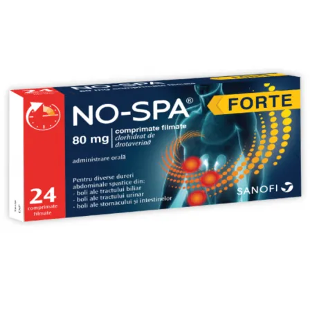 No-Spa Forte 80 mg x 24 comprimate filmate