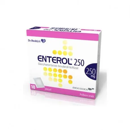 Enterol 250 mg x 10 plicuri pulbere pentru solutie orala