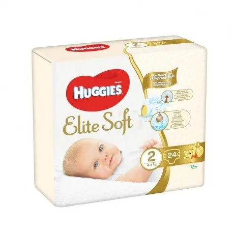 Huggies Elite Soft Convi, Nr.2, 4-6kg, 24 bucati