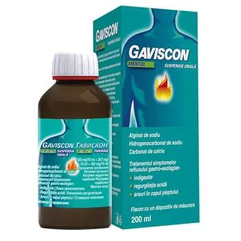 Gaviscon Mentol suspensie orala, 200 ml, Reckitt Benckiser