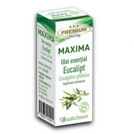 Ulei esential de eucalipt Maxima, 10 ml, Justin Pharma