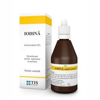Solutie cutanata Iodina 10%, 60ml, Tis Farmaceutic