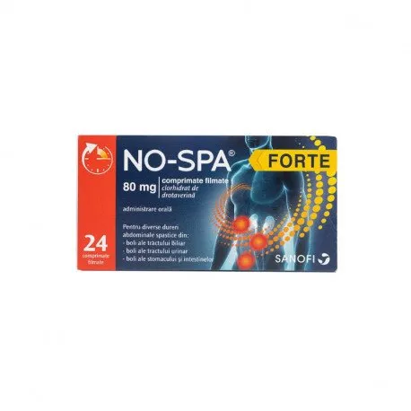 No-Spa Forte 80 mg, 24 comprimate filmate