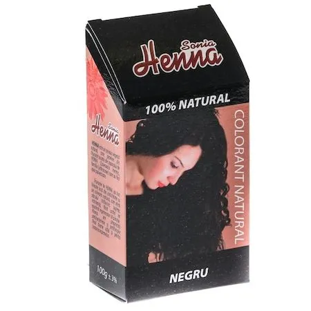 Colorant natural Sonia Henna negru, 100 g, Kian Cosmetics