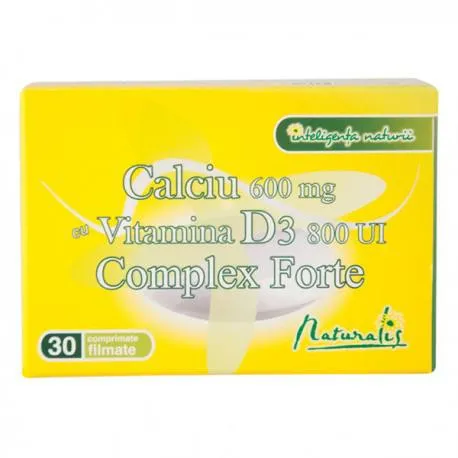 Naturalis Calciu + Vitamina D3 Forte, 30 comprimate