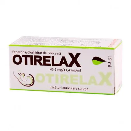 Otirelax 45.5mg/11.4mg/ml 15 ml - picaturi auriculare solutie