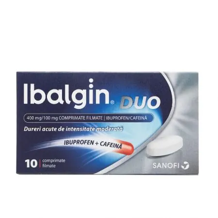 Ibalgin Duo, 400 mg/100 mg, 10 comprimate filmate, Sanofi