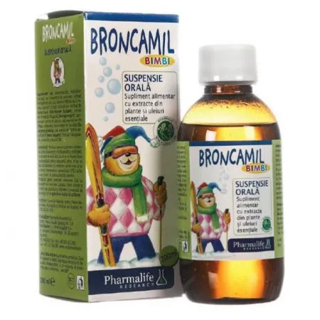 Broncamil Bimbi suspensie orala cu extracte din plante si uleiuri esentiale, 200 ml, Pharmalife