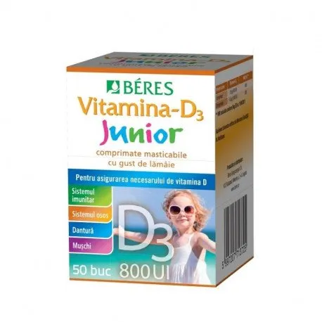 Beres Vitamina D3 Junior 800 UI, 50 comprimate