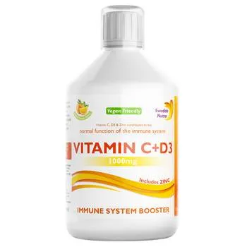 Vitamina C + D3 + Zinc, 500ml, Swedish Nutra
