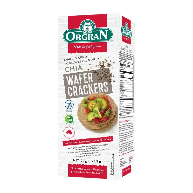 Crackers din chia, 100 g, Orgran