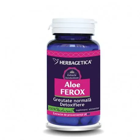 Aloe Ferox, 30 capsule, Herbagetica, probleme digestive