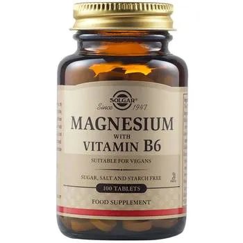 Magneziu cu Vitamina B6, 100 tablete, Solgar