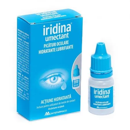 Picaturi oculare hidratante si lubrifiante Iridina Umectant, 10 ml, Montefarmaco