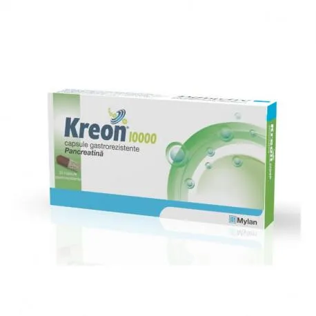 Kreon 10.000 150 mg, 20 capsule, probleme pancreas, include prospect