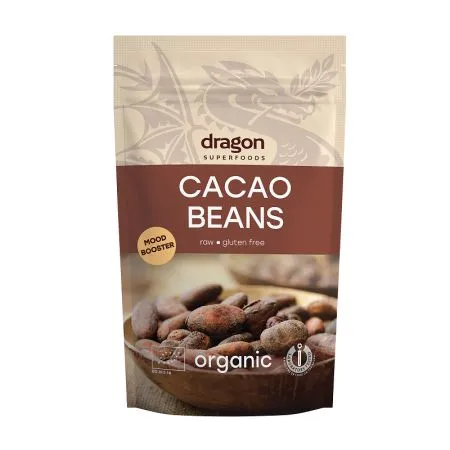 Boabe de cacao Bio intregi, 200 g, Dragon Superfoods