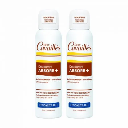 Pachet deodorant spray reglator ABSORB+, 150 + 150 ml, Roge Cavailles