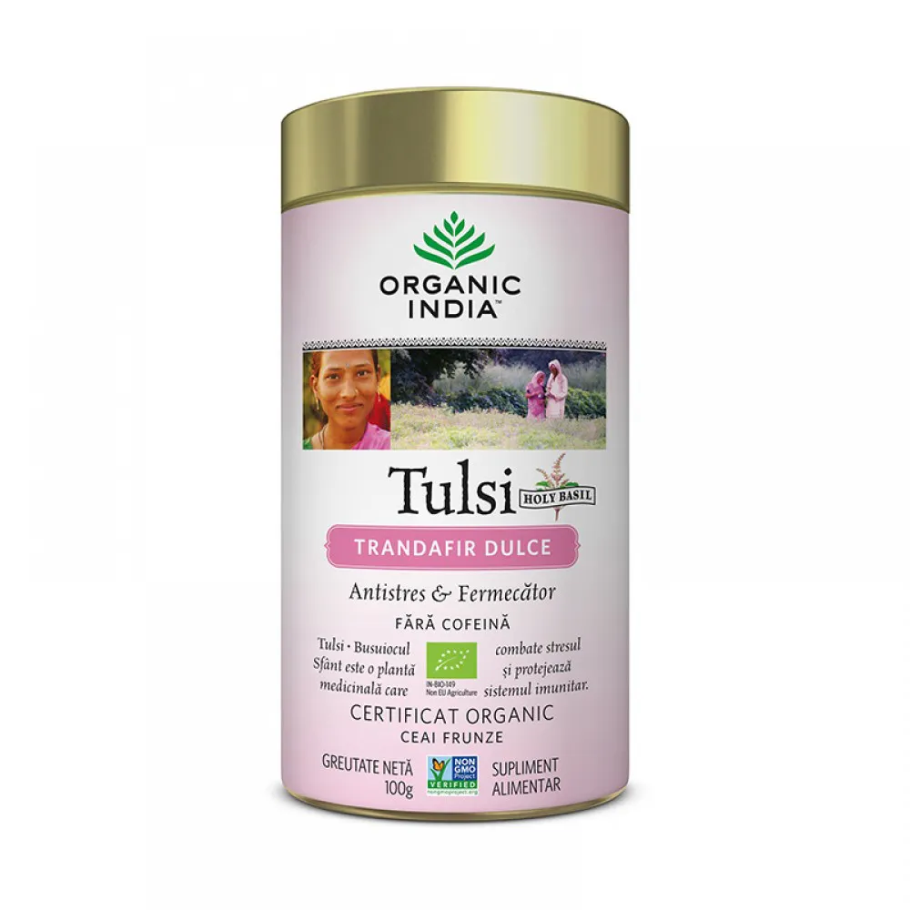Ceai Tulsi Trandafir Dulce (100 grame), Organic India