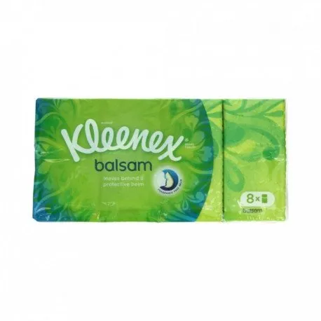 KLEENEX BALSAM - batiste igienice cu balsam de galbenele, 8 bucati*4 straturi