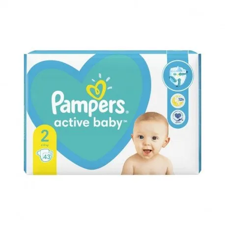 Pampers Scutece Active Baby Marimea 2, 4-8kg, 43 bucati