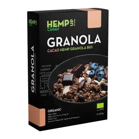 Cacao Hemp Granola Bio, 400 g, Canah
