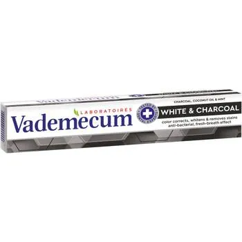 Pasta de dinti White & Charcoal, 75ml, Vademecum
