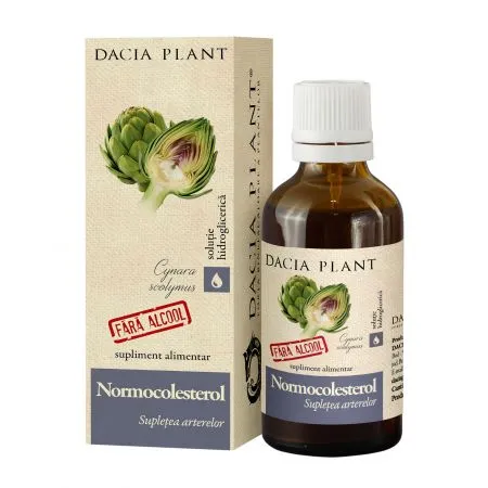 Normocolesterol, tinctura fara alcool, 50 ml, Dacia Plant